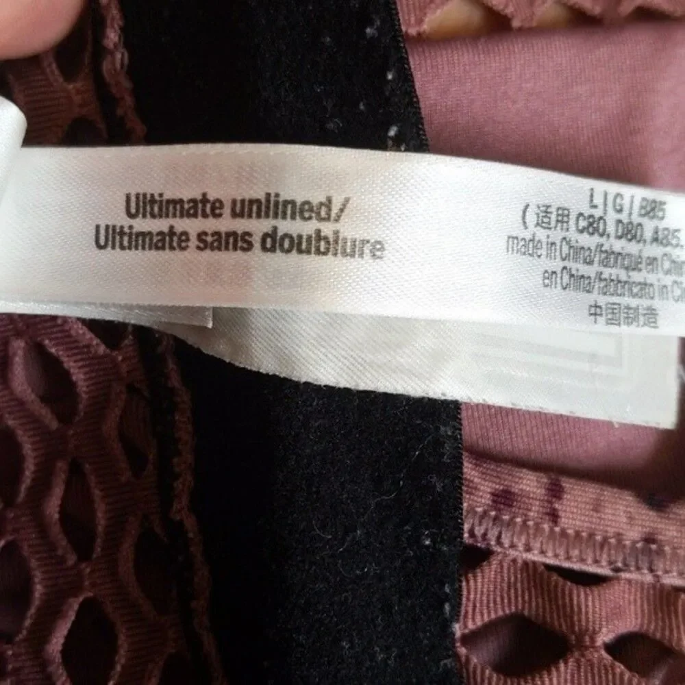 PINK Victoria's Secret Ultimate Unlined dusty rose & black snakeskin print L